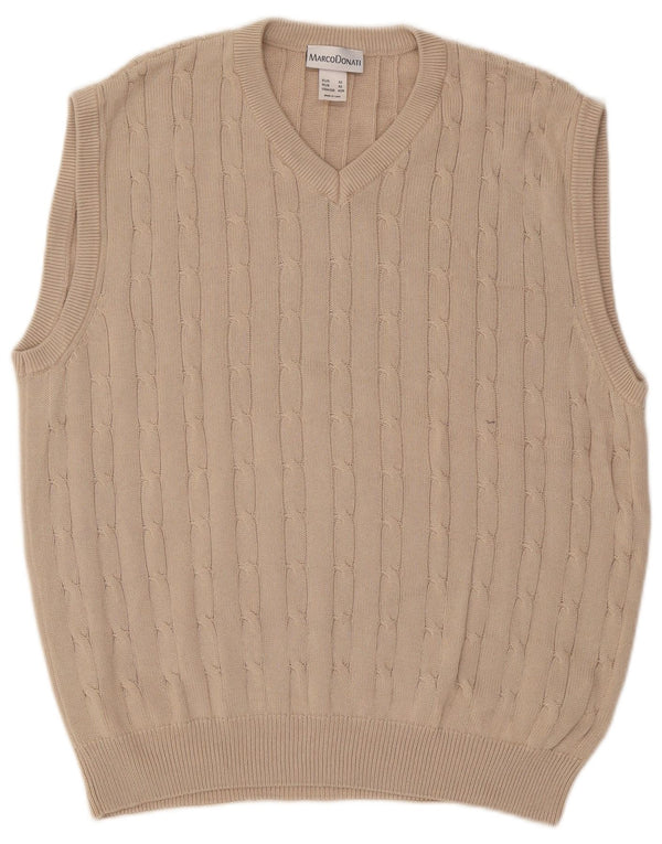 Vintage Herrevest Tank Top UK 42 Stor Beige Bomuld