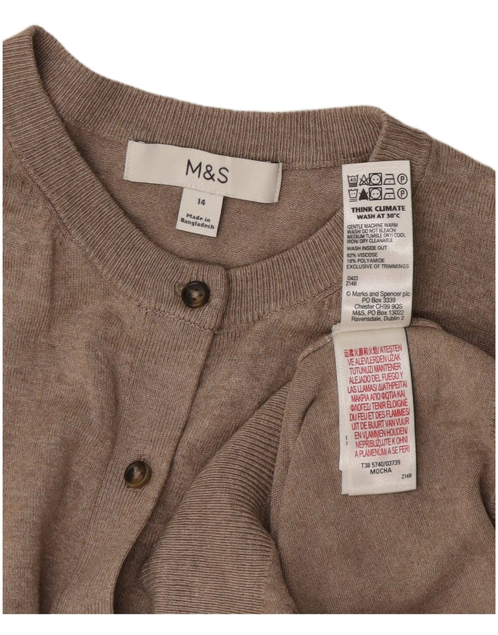 Marks & Spencer Dame Cardigan Sweater UK 14 Medium Grey Viscose