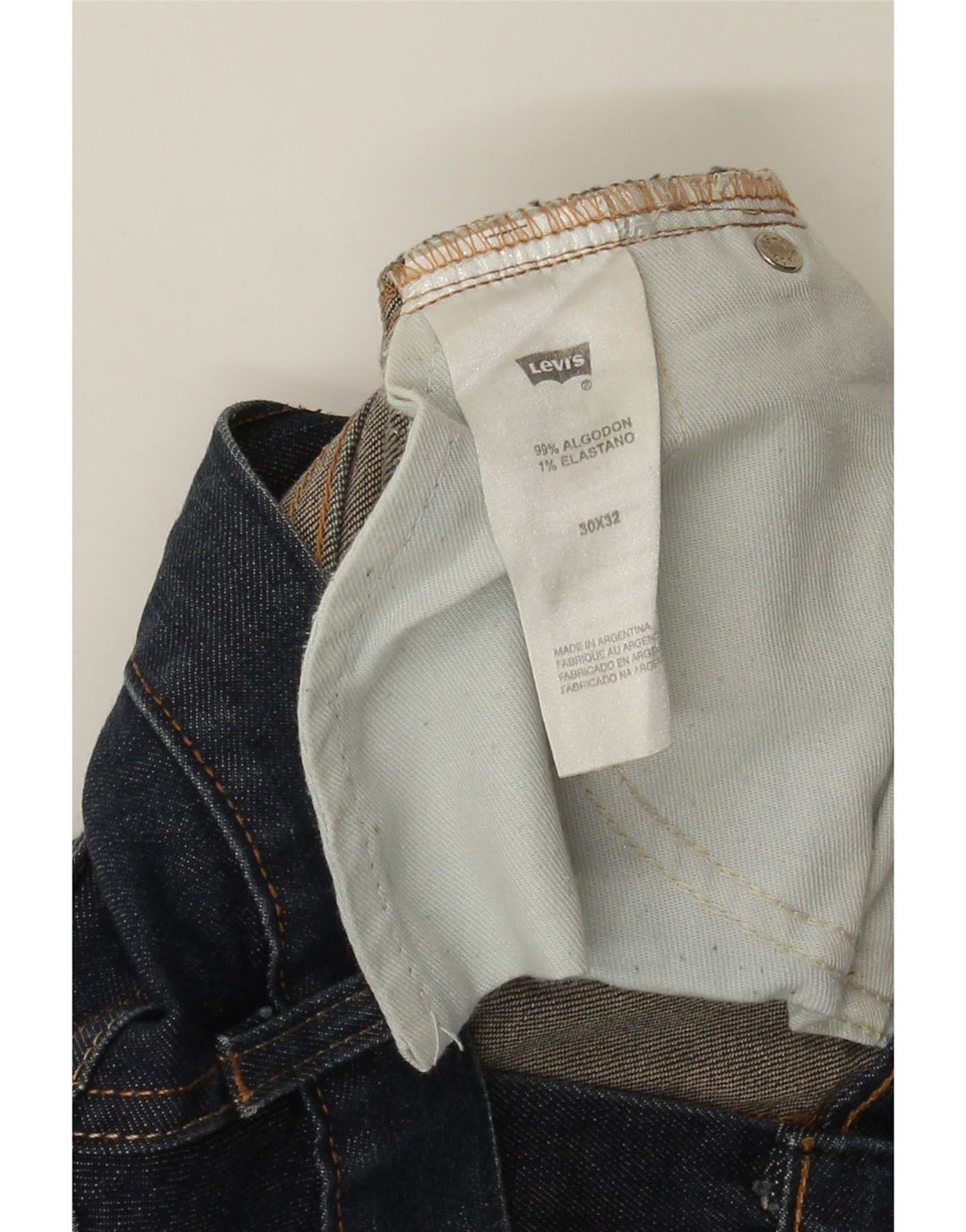 LEVI'S Womens Slim Jeans W30 L28 Navy Blue Cotton Vintage Levi's and Second-Hand Levi's from Messina Hembry 