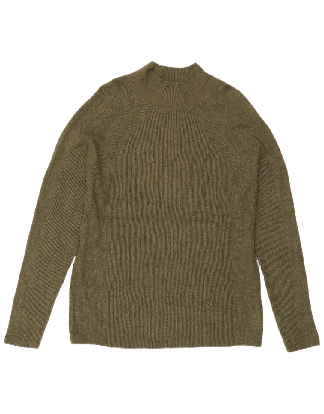Marks & Spencer Dame Turtle Neck Jumper Sweater UK 16 Stor Khaki Viscose