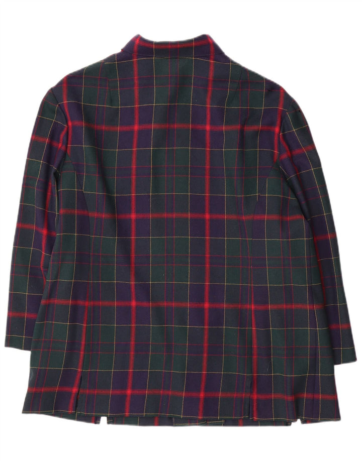 MARKWALD Dame 3/4 ærmer 7 knapper blazerjakke UK 18 XL Marineblå ternet