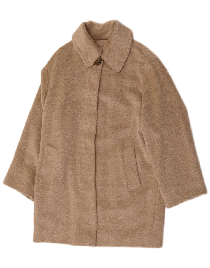 Vintage oversize overfrakke til kvinder UK 12 Medium Beige Uld