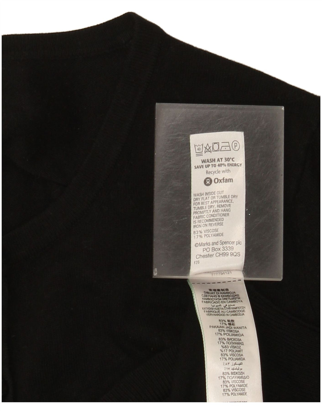 Marks & Spencer Dame Cardigan Sweater UK 16 Large Black Viscose