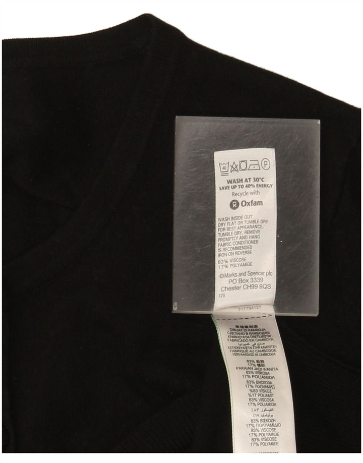Marks & Spencer Dame Cardigan Sweater UK 16 Large Black Viscose