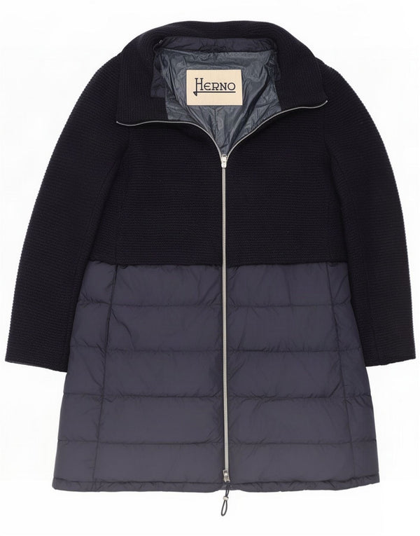 Herno Womens Polstret Frakke UK 16 Large Blue Colourblock
