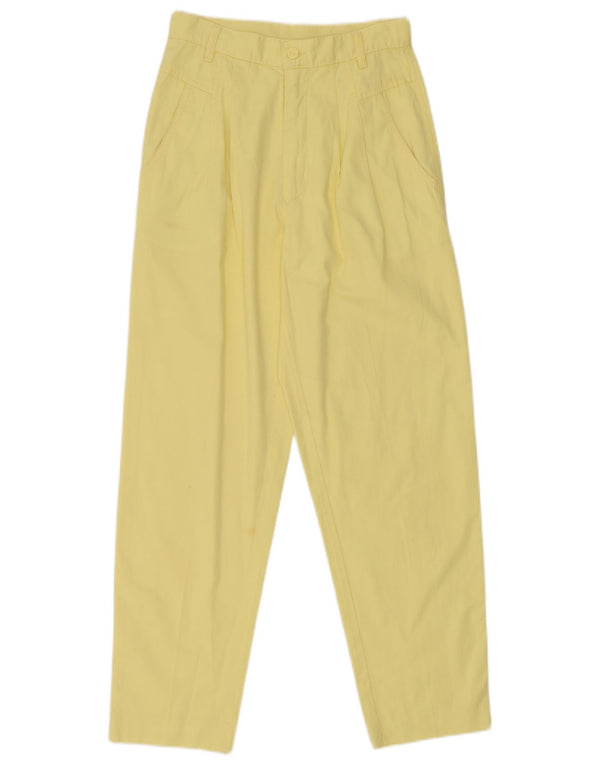 Stefanel Dame Højtalje Casual Bukser IT 42 Medium W25 L26 Gul