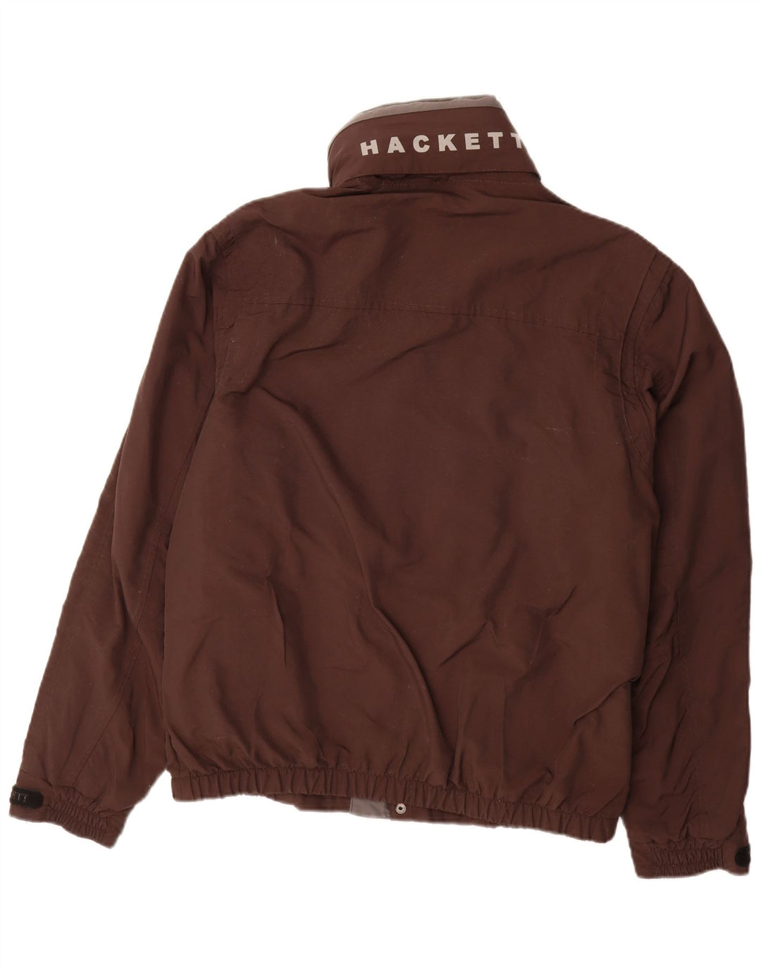 HACKETT Herre Grafisk Hooded Windbreaker Jacket UK 42 XL Brun Nylon