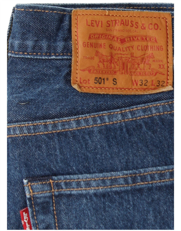 LEVI'S Herre 501 Straight Jeans W32 L29 Blå Bomuld
