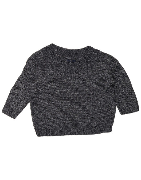 Gap Womens 3/4 Sleeve Boat Neck Jumper Sweater UK 10 Small Navy Blue
