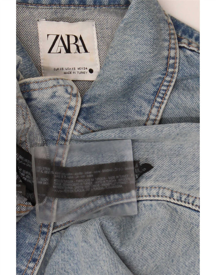 Zara Dame Oversized denimjakke UK 6 XS Blå Bomuld