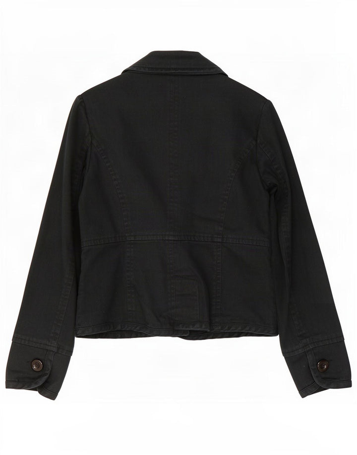Monsoon Dame 1 Knap Blazer Jakke UK 16 Stor Sort Bomuld