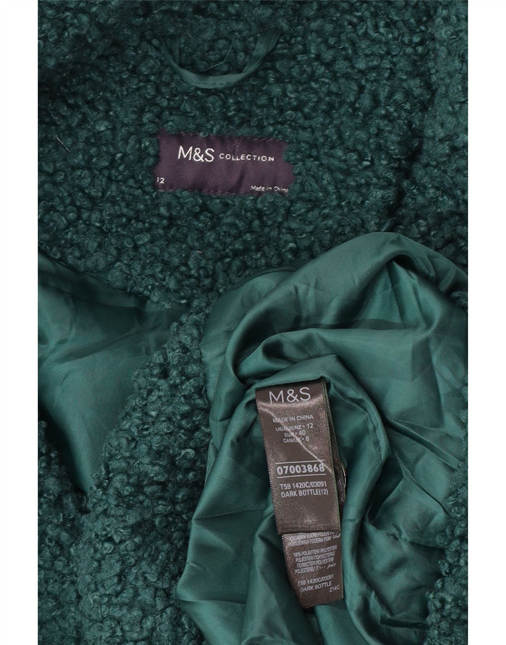 Marks & Spencer Fleeceoverfrakke til kvinder UK 12 Medium Green Polyester