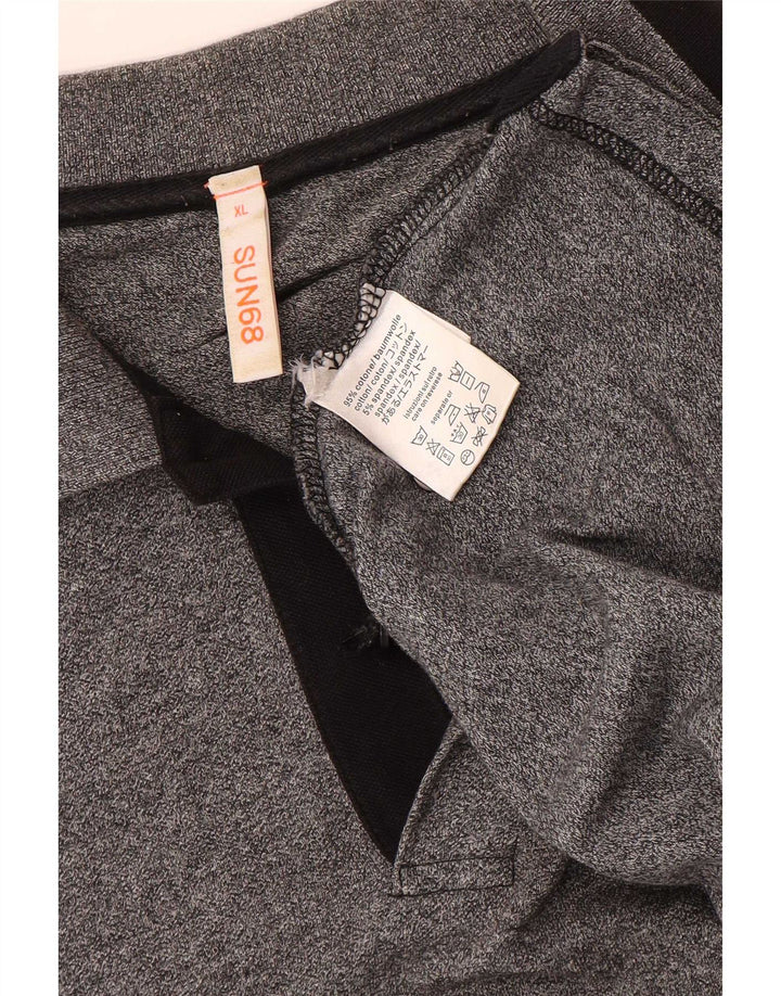 Sun68 Langærmet herre poloshirt XL grå bomuld