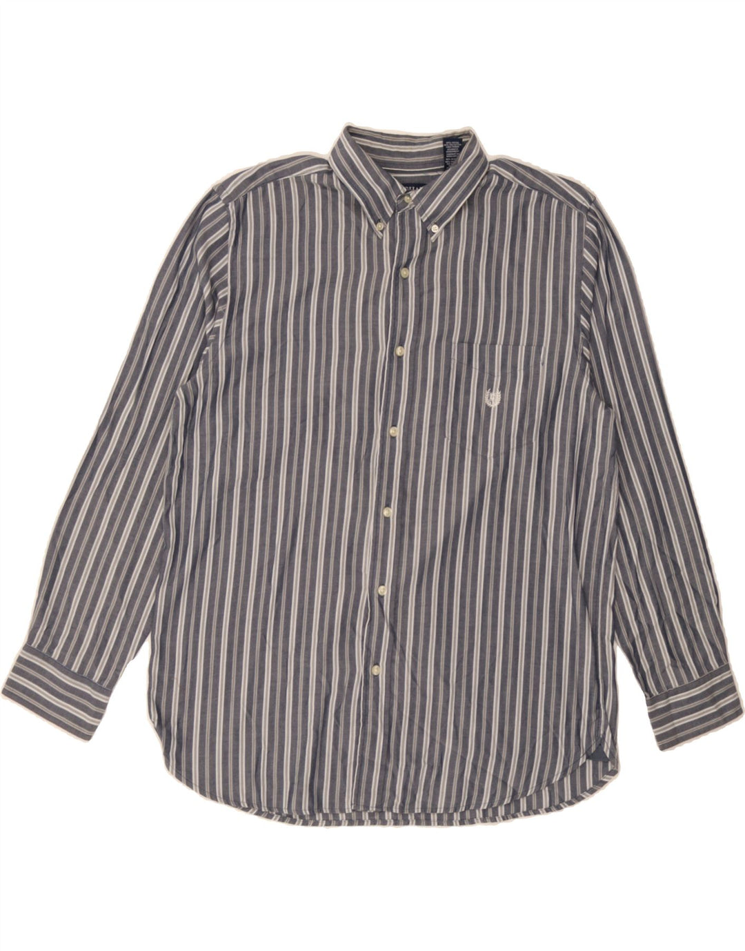 CHAPS Mens Shirt Large Blue Striped Cotton Vintage Chaps and Second-Hand Chaps from Messina Hembry 