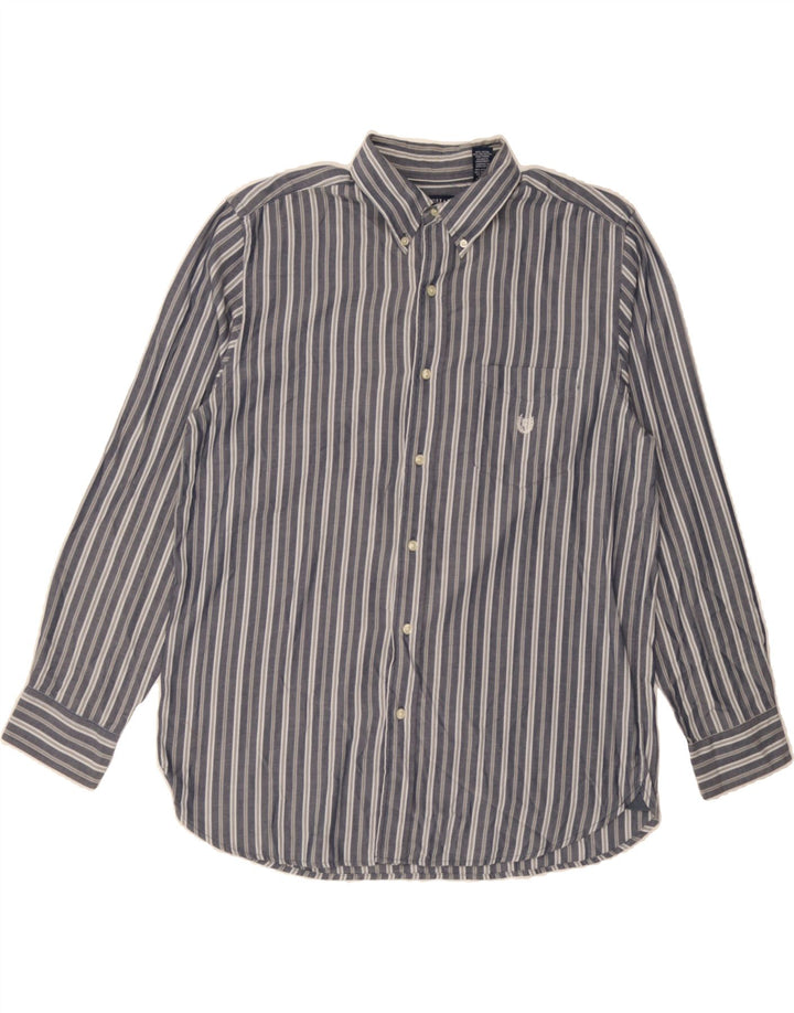 CHAPS Mens Shirt Large Blue Striped Cotton Vintage Chaps and Second-Hand Chaps from Messina Hembry 