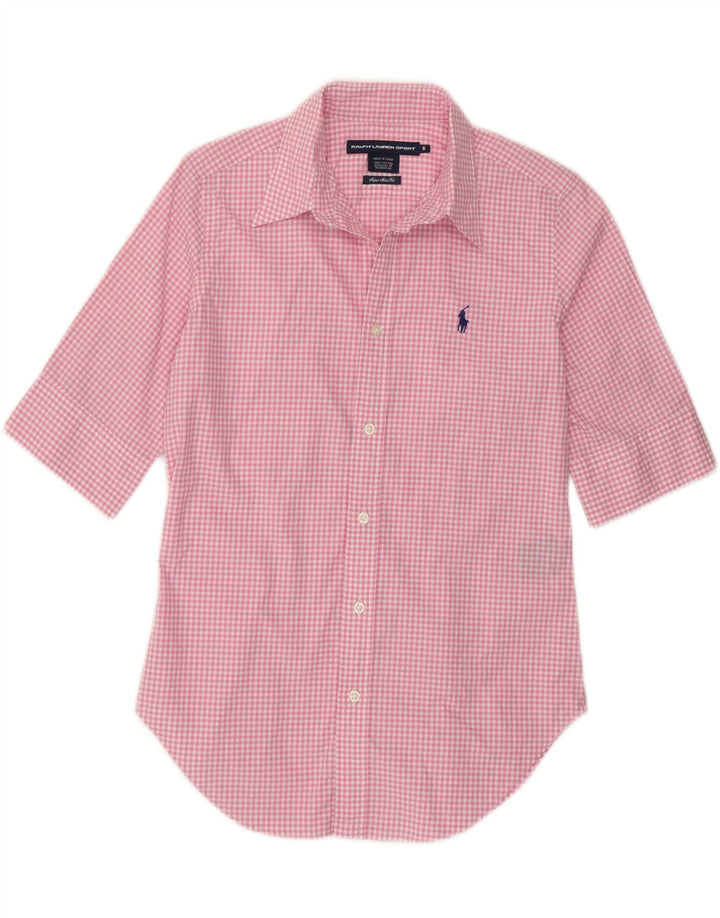 Ralph Lauren Kortærmet skjorte til kvinder US 6 Medium Pink Gingham