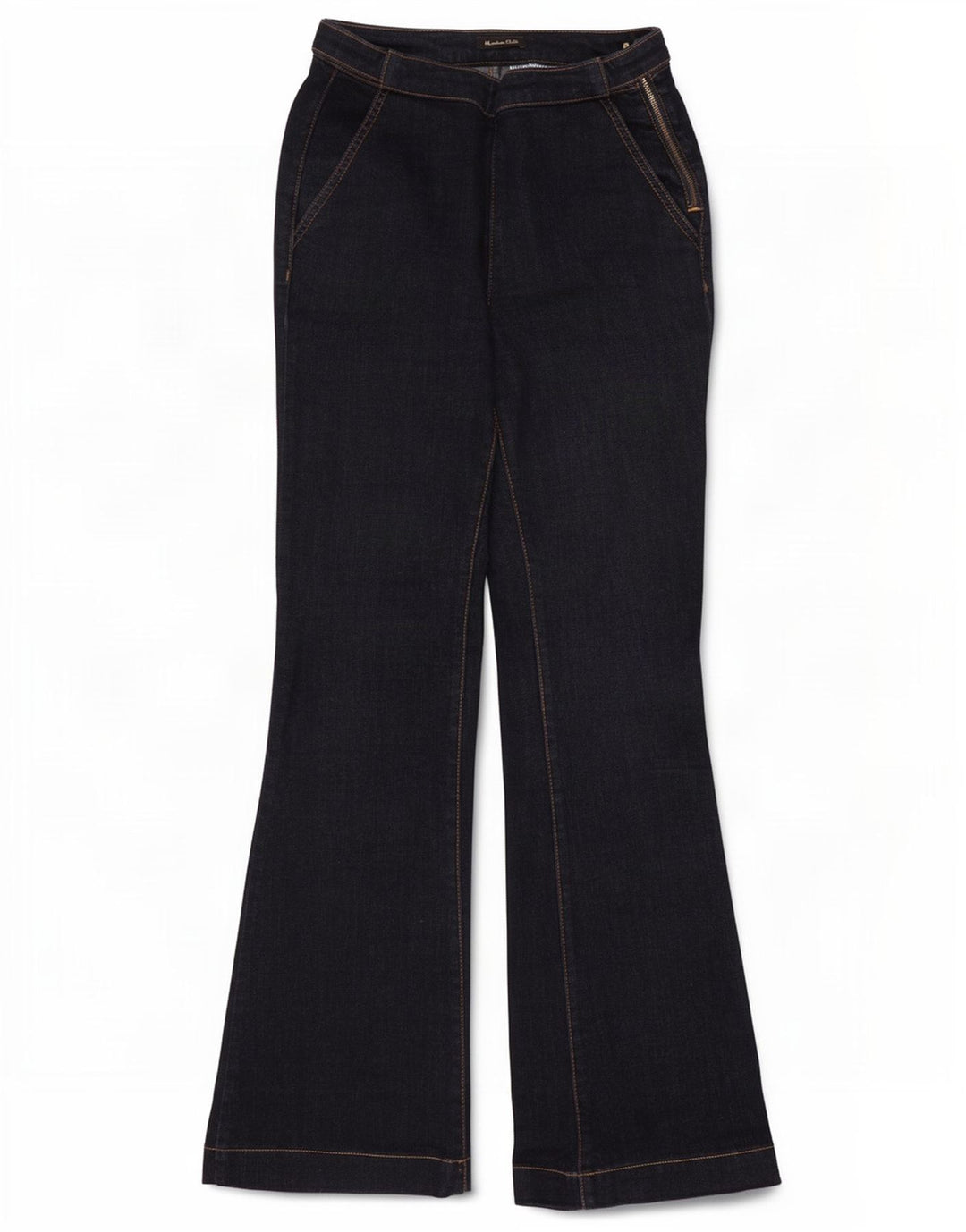 Massimo Dutti Dame Flared Jeans W26 L30 Navy Blue