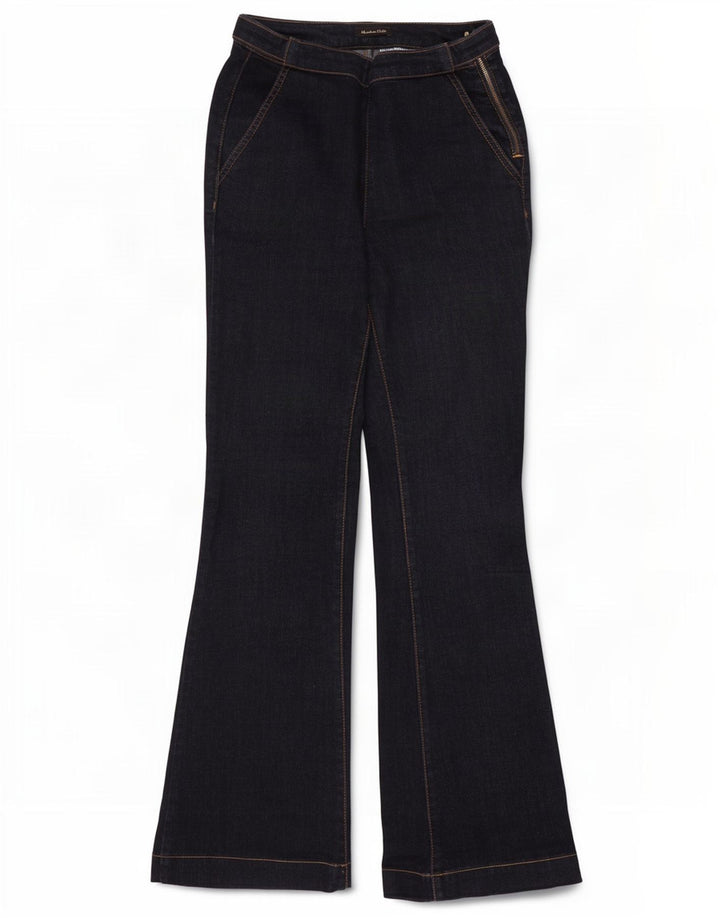 Massimo Dutti Dame Flared Jeans W26 L30 Navy Blue