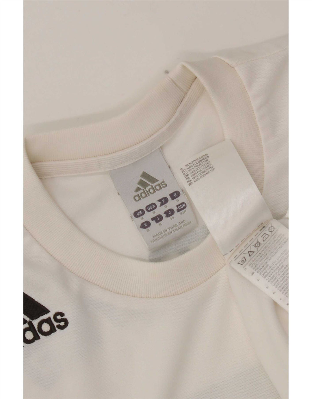 Adidas Grafisk T-shirt top til mænd, lille hvid polyester