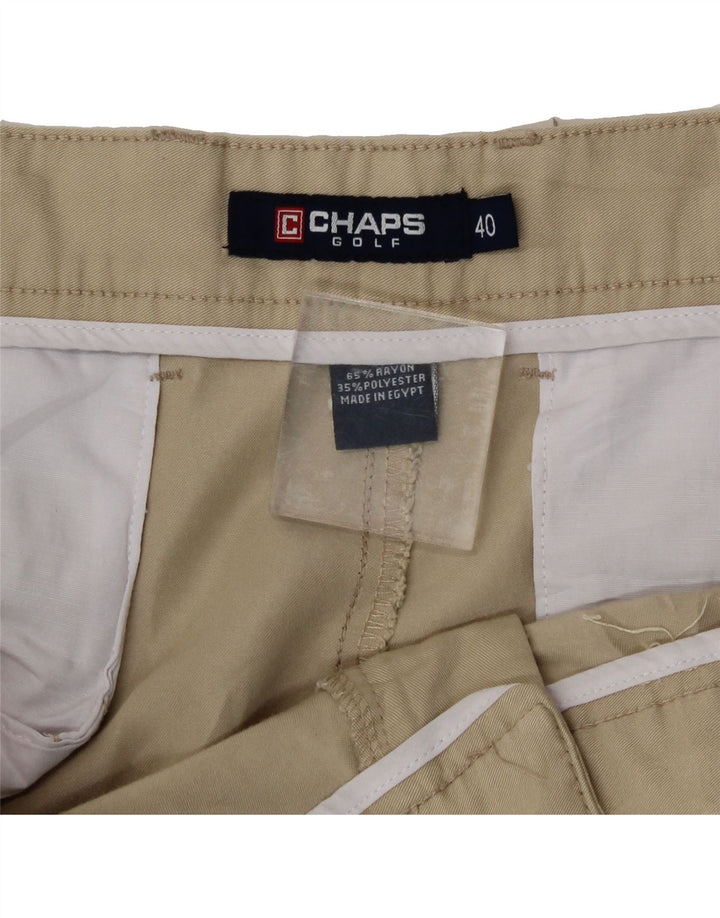 CHAPS Mens Chino Shorts W40 XL Beige Rayon Vintage Chaps and Second-Hand Chaps from Messina Hembry 