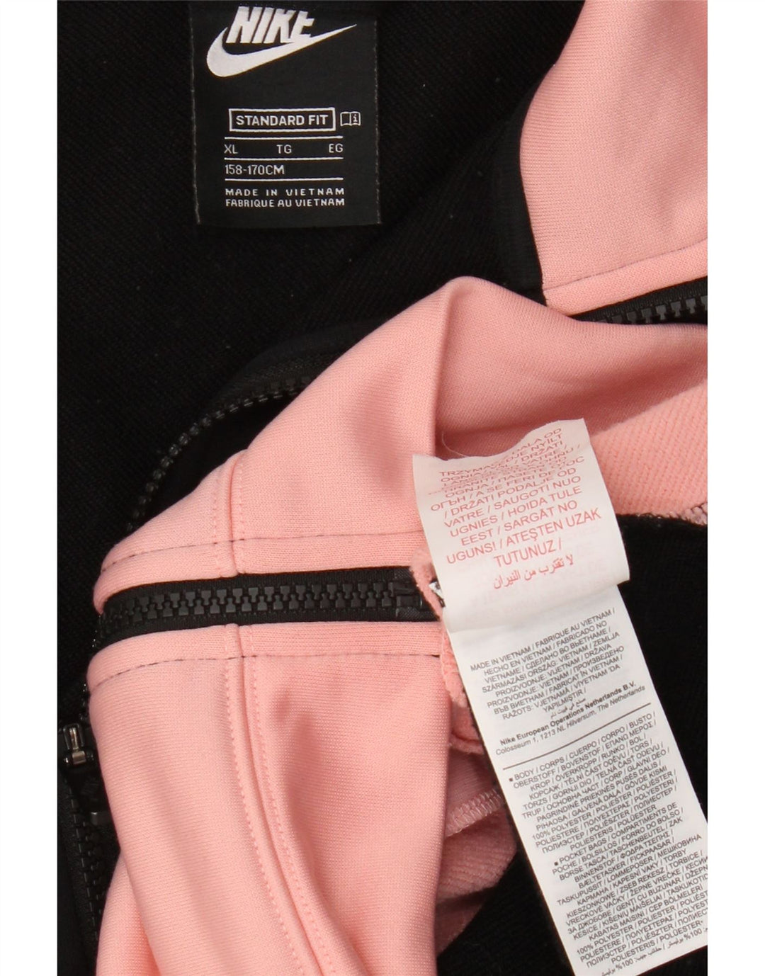 Nike træningsdragt topjakke til piger 13-14 år XL Sort Colourblock Polyester