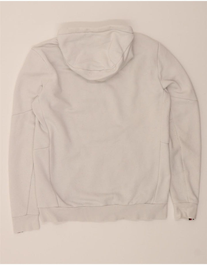 TOMMY HILFIGER Womens Graphic Hoodie Jumper UK 16 Large White Polyester Vintage Tommy Hilfiger and Second-Hand Tommy Hilfiger from Messina Hembry 