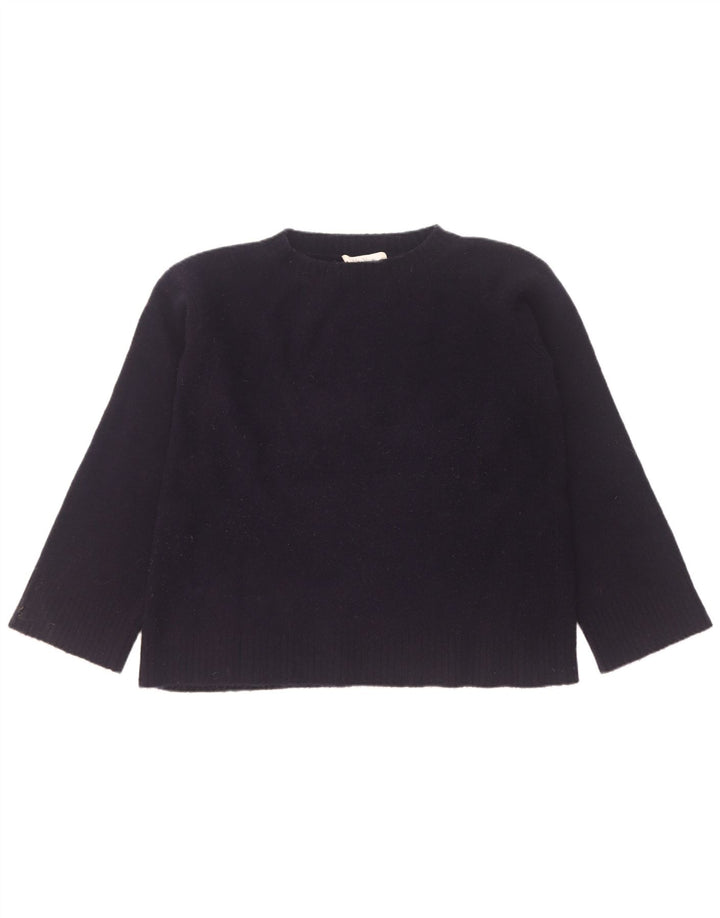 Max Mara Dame Boat Neck Jumper Sweater UK 16 Large Navy Blue
