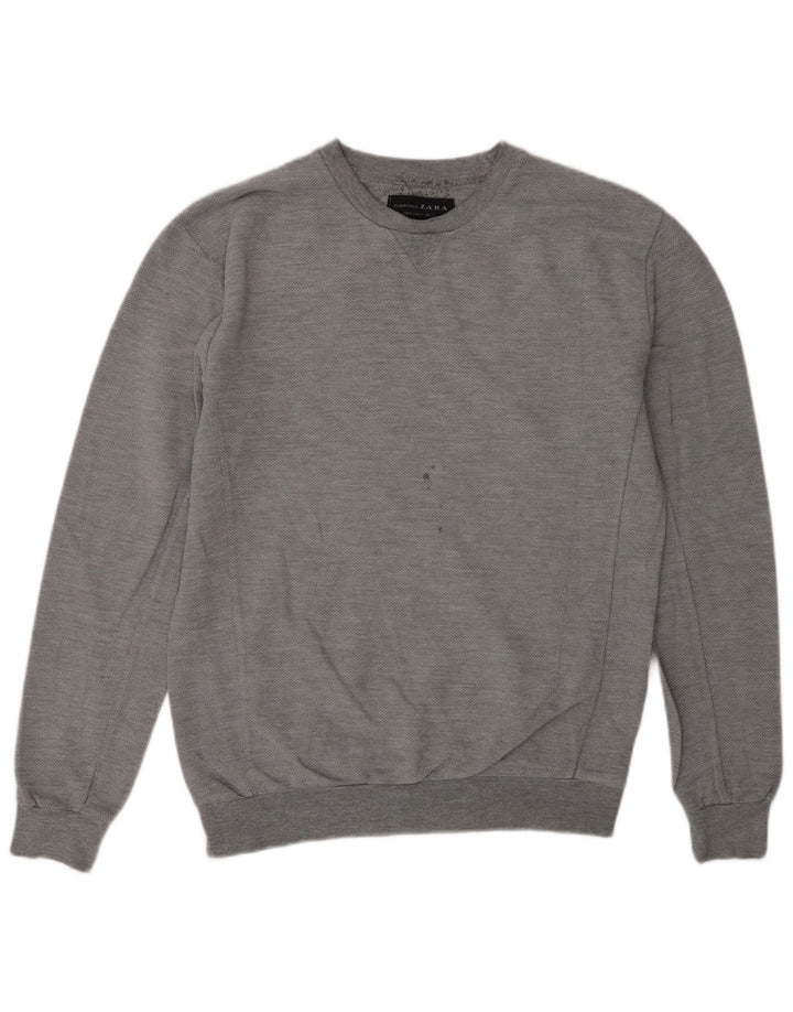 Zara Herre sweatshirt Jumper Medium Grå Bomuld