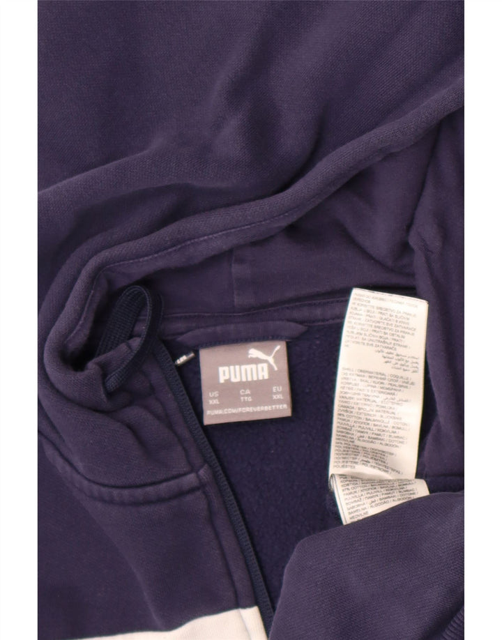 Puma Hættetrøje med lynlås til mænd 2XL Marineblå Colourblock Polyester