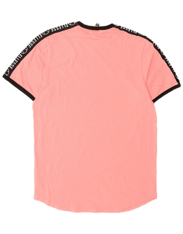 Ellesse Herre Grafisk T-Shirt Top 2XL Pink Colourblock Bomuld