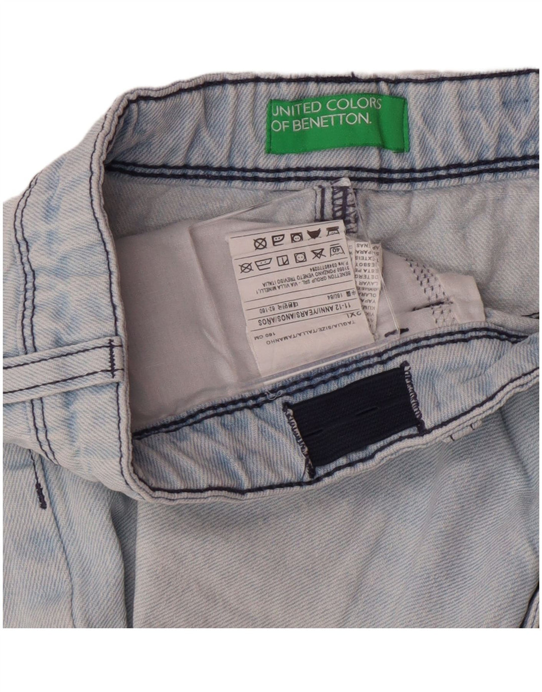 BENETTON Denimshorts til piger 11-12 år 2XL W26 Blå Bomuld