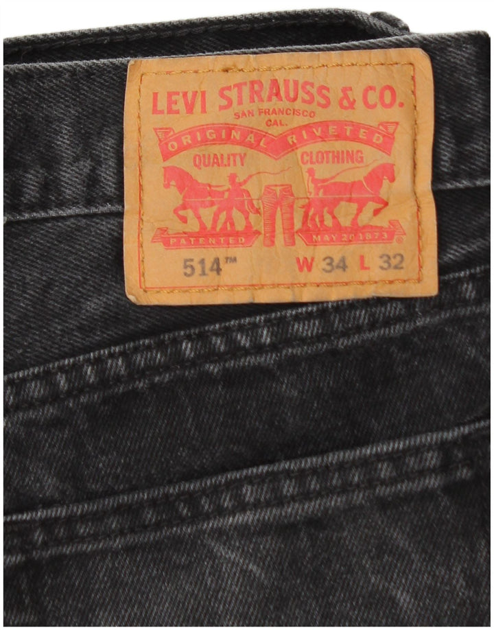 Levi's Herre 514 Straight Jeans W34 L30 Sort Bomuld