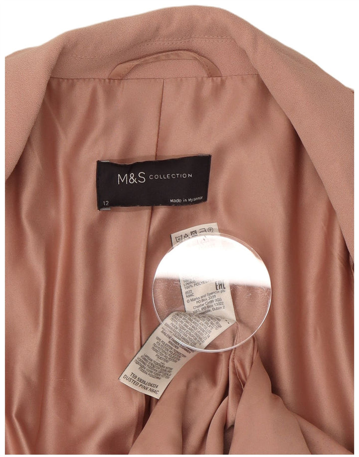 Marks & Spencer Womens Open Blazer Jacket UK 12 Medium Pink Polyester