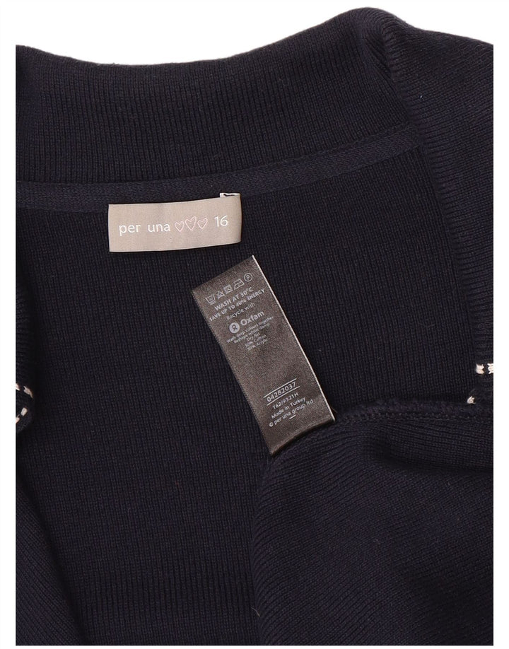 Marks & Spencer Dame Per Una Cardigan Sweater UK 16 Large Navy Blue