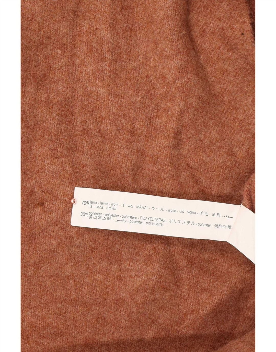 Zara Dame Longline Åben Cardigan Sweater UK 14 Medium Beige Uld