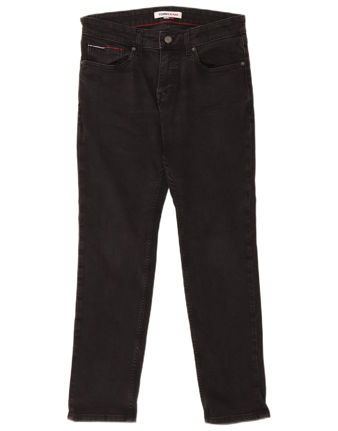 Tommy Hilfiger Herre Slim Jeans W32 L30 Sort Bomuld