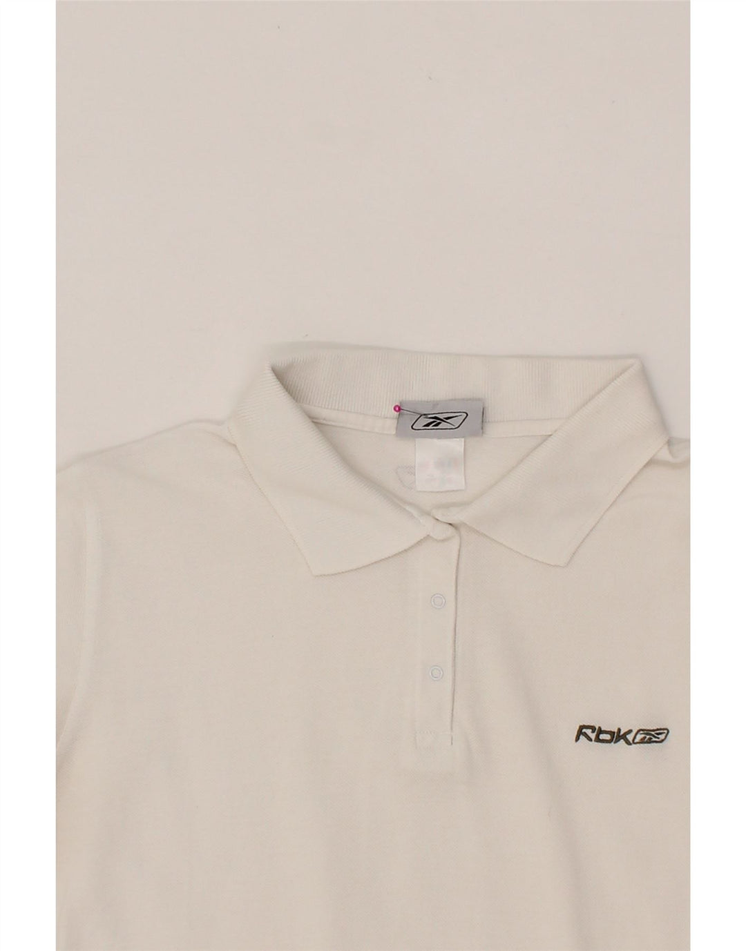 REEBOK Womens Polo Shirt UK 14 Large White Vintage Reebok and Second-Hand Reebok from Messina Hembry 