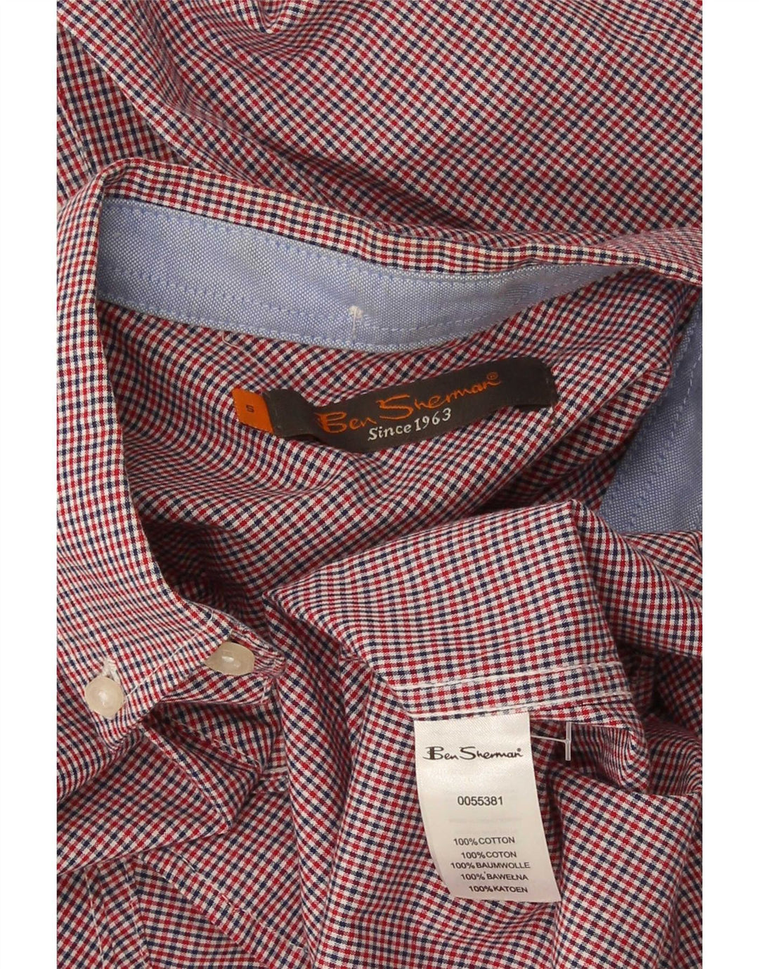 Ben Sherman herreskjorte lille rød Gingham bomuld