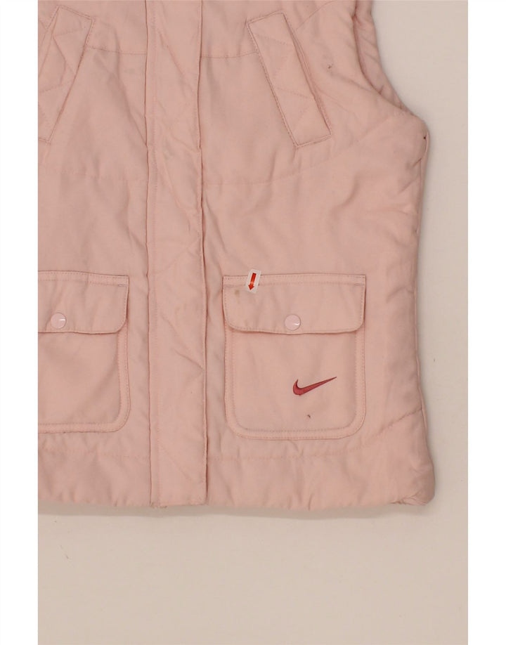 NIKE Girls Padded Gilet 6-7 Years Large Pink Polyester Vintage Nike and Second-Hand Nike from Messina Hembry 