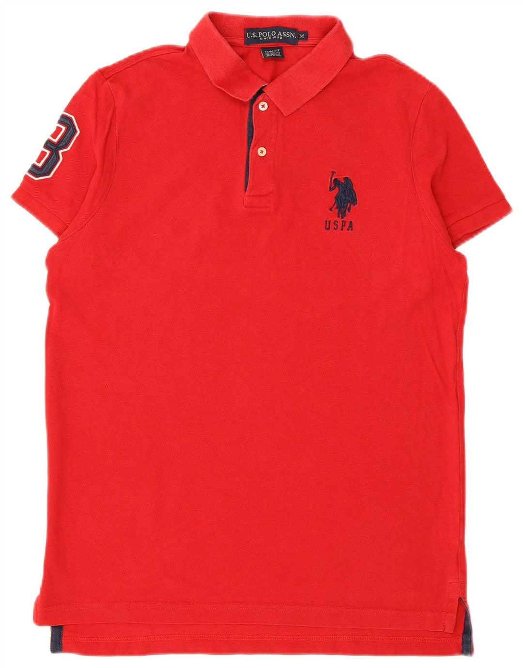 U.S. POLO ASSN. Herre grafisk slim fit poloshirt Medium rød bomuld