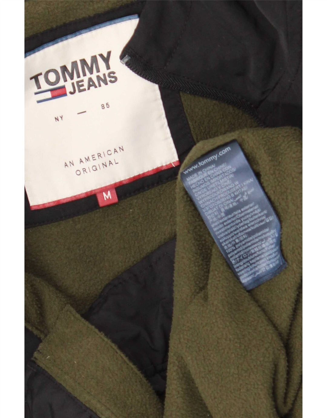 Tommy Hilfiger Herre Hooded Bomber Jacket UK 38 Medium Sort Polyamid