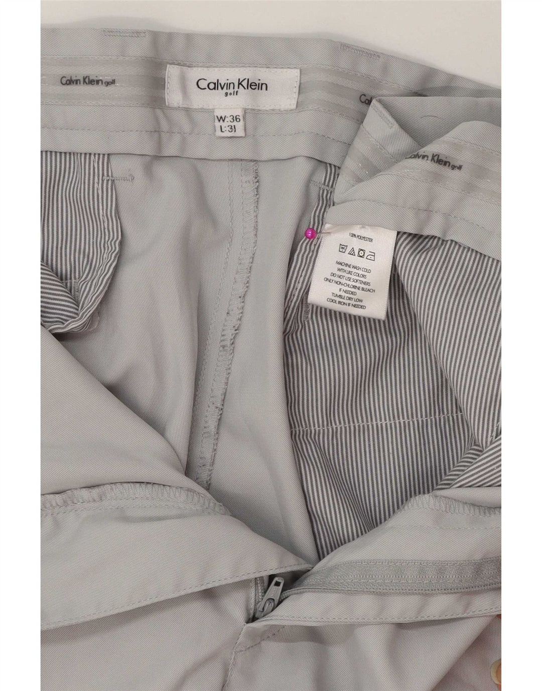 Calvin Klein Straight Casual bukser til mænd W36 L31 Grå polyester
