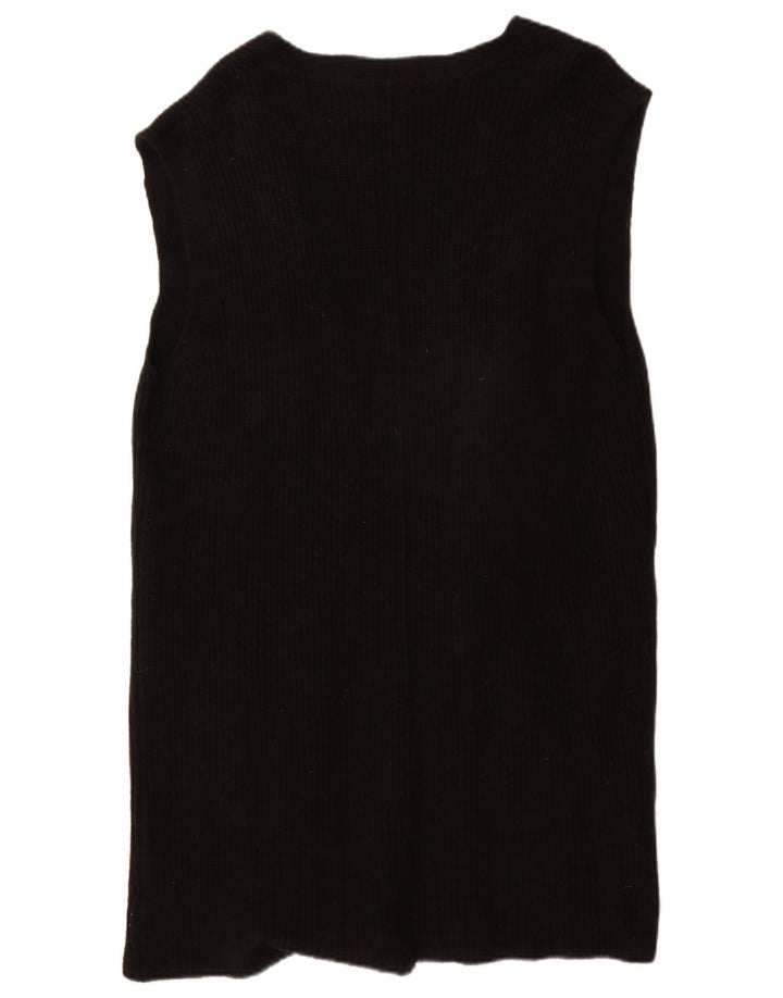 Fat Face Womens Longline ærmeløs cardigan sweater UK 14 Medium Black