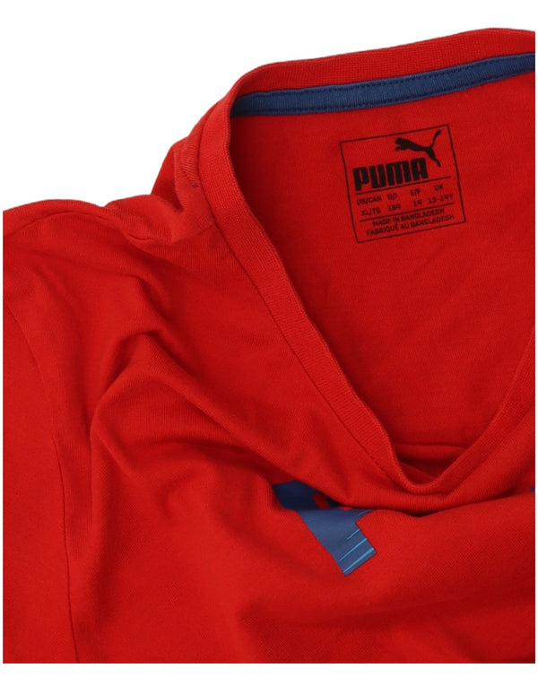 Puma drenge grafisk t-shirt top 13-14 år rød bomuld