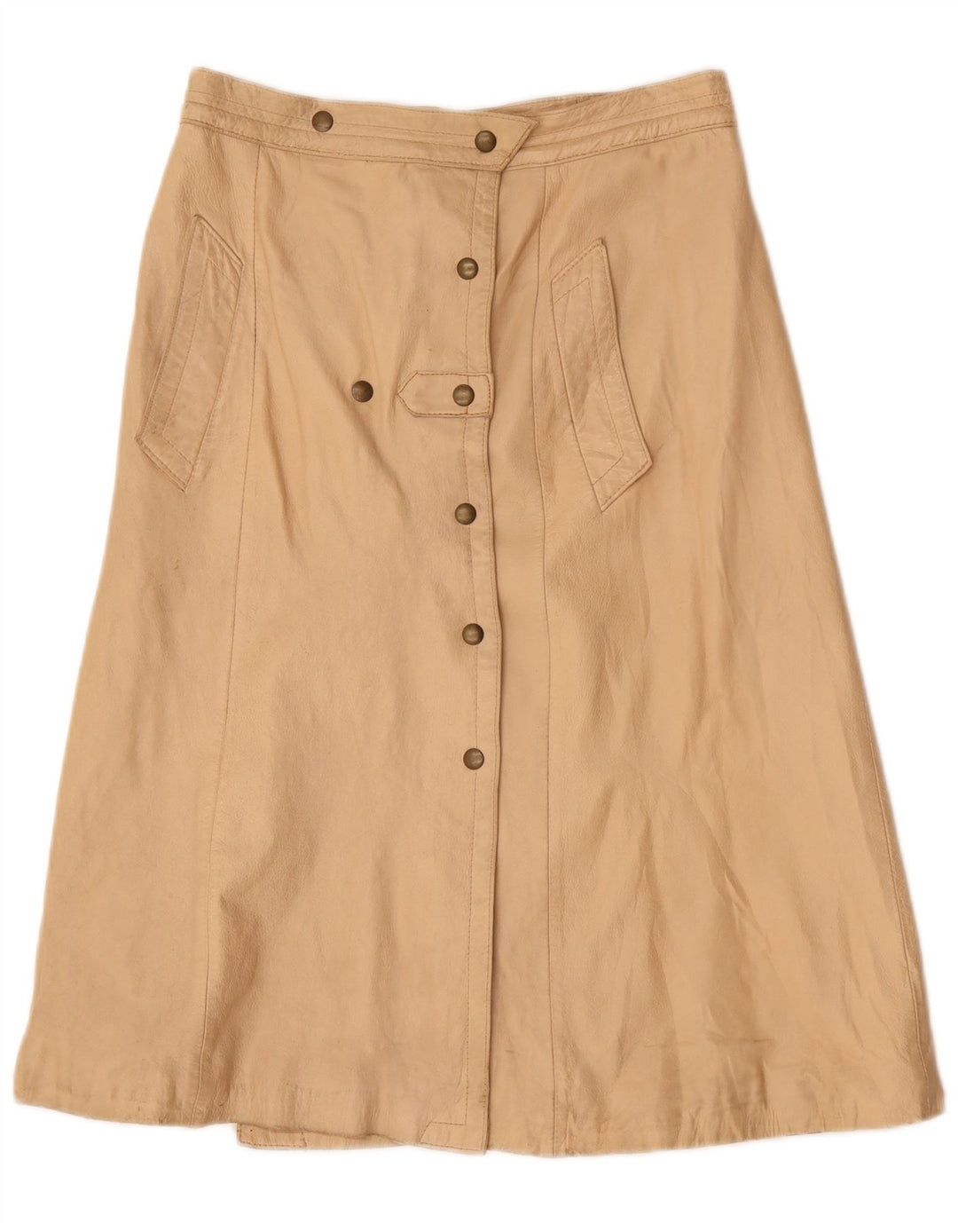 VINTAGE Lædernederdel til kvinder W30 Medium Beige