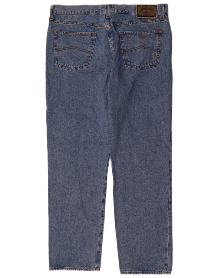 Armani Straight Jeans til mænd W36 L33 Blå Bomuld