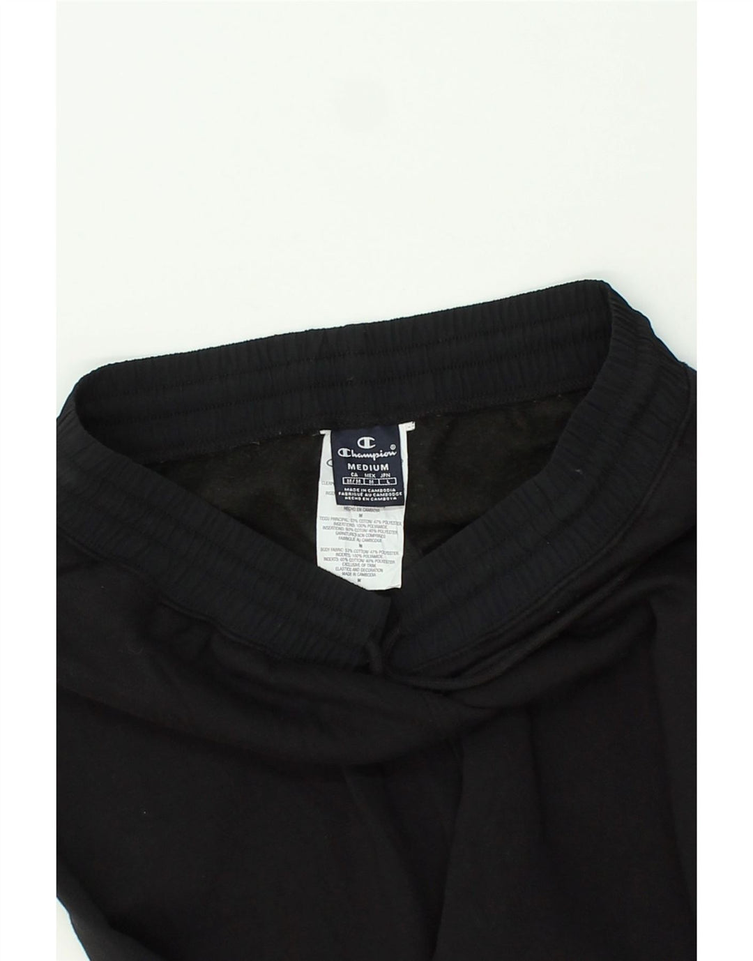 CHAMPION Mens Tracksuit Trousers Medium Black Cotton Vintage Champion and Second-Hand Champion from Messina Hembry 