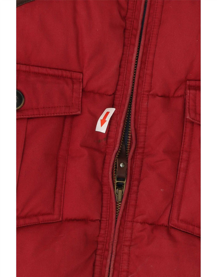 Ted Baker Herre Polstret Gilet Størrelse 5 XL Rød Colourblock Bomuld