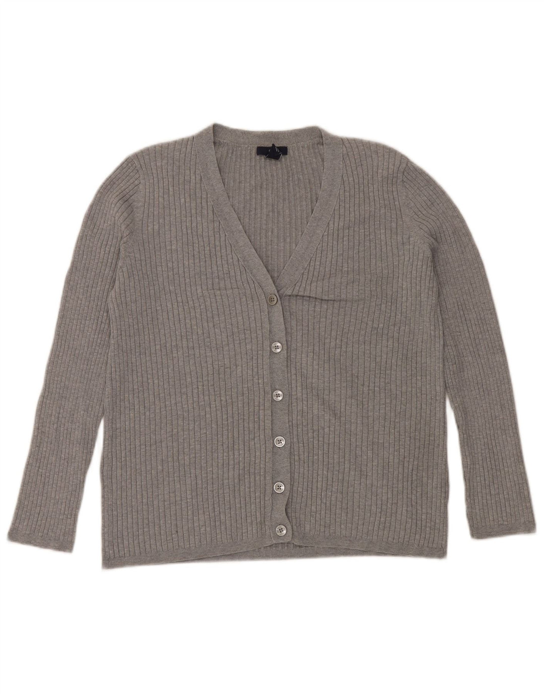 Gap Dame Cardigan Sweater UK 14 Large Grå Bomuld Classic