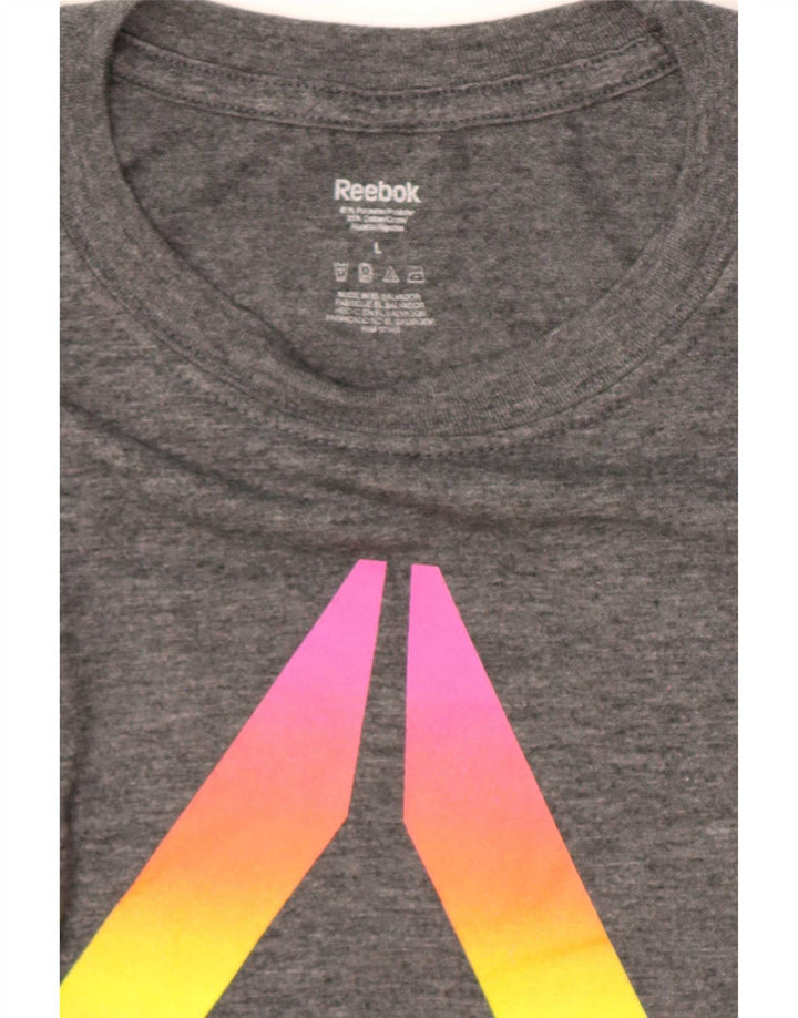 Reebok Herre Grafisk T-Shirt Top Stor Grå Polyester